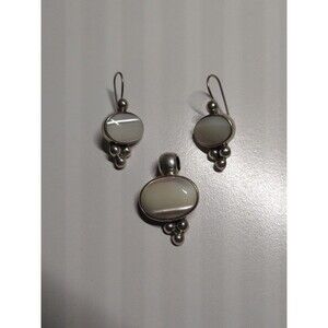 925 Sterling Silver ATI Mexico Earrings & Necklace Pendant
